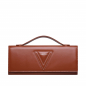 Preview: Lange Clutch aus Kalbsleder in cognac